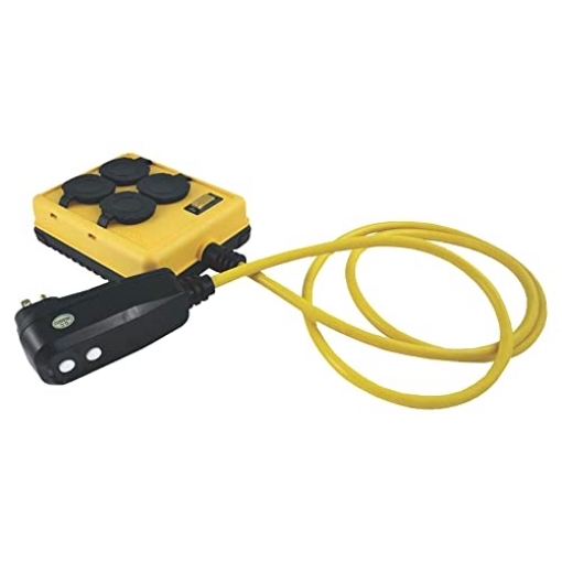 Picture of SOUTHWIRE COMPANY LLC 2516 Woods Workshop Block With Gfci 14/3 Sjtw 6 ' 4 Outlet 15 Amp 125 V Yellow Osha, Ul (EA)