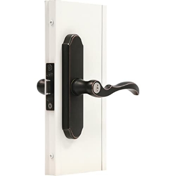 Picture of LARSON MANUFACTURING CO CH3025701 Larson Certified Storm Door M2 Mortise Aged Bronze Handle Set, Storm Door Handle Replacement with Keyed Deadbolt (EA)