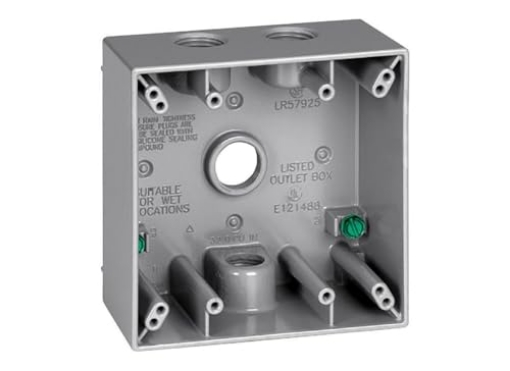 Picture of SIGMA ENGINEERED SOLUTIONS 14351 Sigma Electric, Gray Sigma Engineered Solutions, 14351 1/2-Inch 4 Hole 2-Gang Box, No Size (EA)