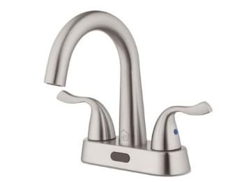 Picture of HOMEWERKS 26-B423S-BN-HW Homewerks 26-B423S-BN-HW Two-Handle 4" Centerset Touchless Brushed Nickel Bathroom Faucet (EA)