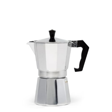 Picture of Primula PES-3306 Primula Classic Stovetop Espresso and Coffee Maker, Moka Pot for Italian and Cuban Café Brewing, Greca Coffee Maker, Cafeteras, 6 Espresso Cups, Silver (EA)