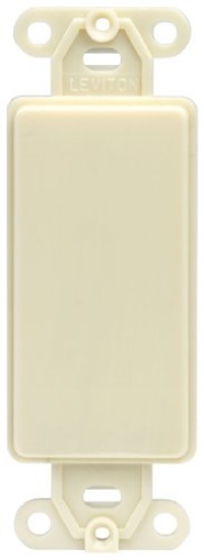 Picture of LEVITON MFG CO INC 80414-00I Leviton Decora Plastic Adapter Plate, Blank, No Hole, With-Ears, and Two Mounting Screws, 80414-I, Ivory (EA)