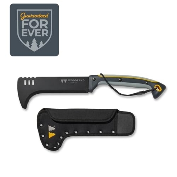 Picture of WOODLAND TOOLS INC 11-8003-100 Woodland Tools Super Duty Brush Axe – 9 Inch Curved Blade with Triple Pinned Full Tang, Long Handle, Batoning Spine, and Ballistic Nylon Sheath – Manual Tool for Brush Clearing and Trail Work (EA)
