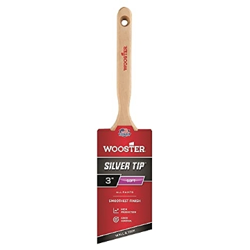 Picture of WOOSTER 5221-3 Wooster Brush 5221-3 Tip Angle Sash Paintbrush, 3-Inch, 3 Inch, White,Silver (EA)