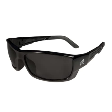 Picture of WOLF PEAK INTERNATIONAL,  INC PM116 Edge PM116 Mazeno Wrap-Around Safety Glasses, Anti-Scratch, Non-Slip, UV 400, Military Grade, ANSI/ISEA & MCEPS Compliant, Slim Fit, Black Frame/Smoke Lens (EA)