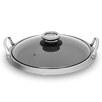 Picture of Bf Systems KTGRID2G Chef's Secret 12-Element Stainless Steel Round Non-Stick Griddle With See Thru Glass Cover, PFOA Free, Works with Induction, Ceramic, Electric, and Gas Cooktops (EA)