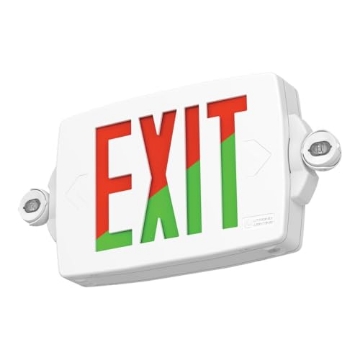 Picture of Lithonia Lighting 288AS9 Lithonia Lighting Quantum LED Exit Sign Emergency Light Combo, Exit Sign and Emergency Lights for Business, 2-Head Fixture, Red/Green Selectable Letters, White (LHQM S W RG MVOLT M6) (EA)