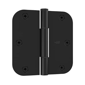Picture of National/Spectrum Brands N830-447 National Hardware Squeak Guard Hinges 5/8 In. Radius Round Corner 3-Pack in Matte Black (EA)