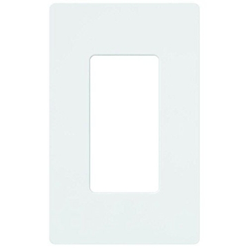 Picture of CLARO CW-1-WH Lutron Claro Light Switch Cover Plate, 1 Gang Wallplate, for Decorator Light Switches, Rocker Light Switch Cover, Outlet Cover, Screwless Switch Plate Cover, Gloss, CW-1-WH, White (EA)