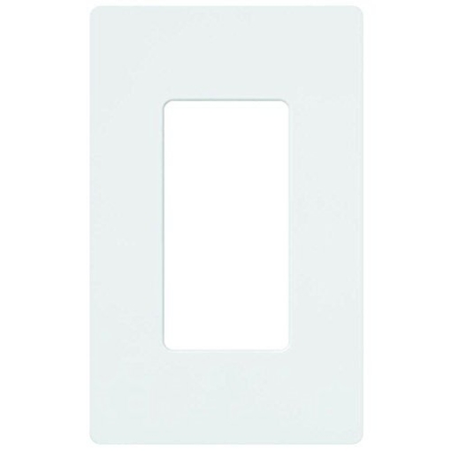 Picture of CLARO CW-1-WH Lutron Claro Light Switch Cover Plate, 1 Gang Wallplate, for Decorator Light Switches, Rocker Light Switch Cover, Outlet Cover, Screwless Switch Plate Cover, Gloss, CW-1-WH, White (EA)
