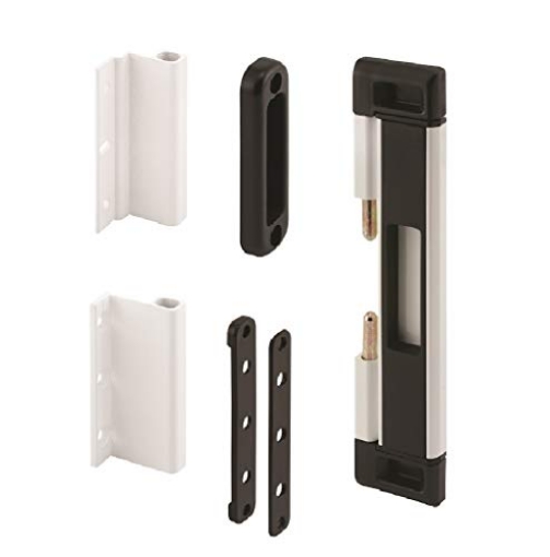 Picture of Prime U 11037 Prime-Line U 11037 Patio Door Deadbolt Lock, 8 In. Overall Height, Steel Bar, Surface (1 Kit), White/Black (EA)
