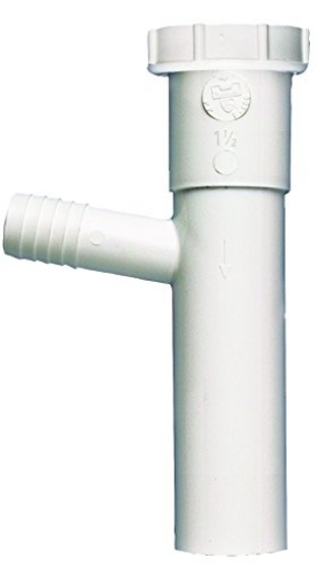 Picture of Plumb Pak PP66-4W Plumb Pak PP66-4W Dishwasher Tailpiece, 1-1/2 X 8 in, 3/4 in (7/8 in Od) Branch, Plastic, 1.5" x 8" , White (EA)