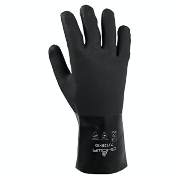 Picture of ATLAS CHEMICAL CORP 7712R-10.RT SHOWA 7712 PVC Chemical Resistant Safety Glove with Cotton Jersey Liner and Rough Grip, 12" Length, Large (1 Pair) (EA)