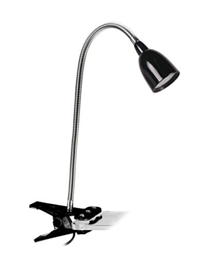 Picture of NEWHOUSE LIGHTING NHCLP-LED-BLK Newhouse Lighting NHCLP-LED-BLK Black Metal Flexible Clamp-Style LED Goose Neck Desk Lamp in 3000K Warm White Color Temperature with Power Adapter and 6 ft. Power Cord (EA)