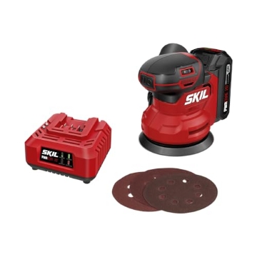 Picture of Skil SR7603B-10 SKIL PWR CORE 20V Brushless Random Orbital Sander Kit Including 2.0Ah Battery and Charger-SR7603B-10 (EA)