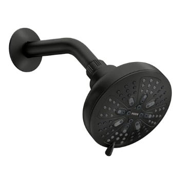 Picture of Moen 200W0BL Moen 200W0BL Hydro Energetix Eight-Function 5" Diameter Spray Head Standard, Matte Black (EA)