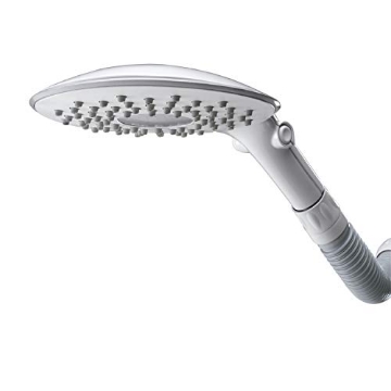 Picture of Waterpik CF-201E Waterpik Flexible Arm Rainfall FlexNeck Shower Head with 7.5 Inch Large Shower Face, Adjustable Height with Easy DIY Installation, 1.8 GPM White, CF-201E (EA)