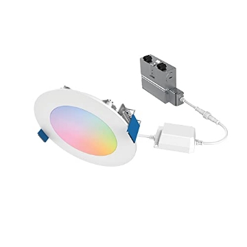 Picture of HALO HLB4069WZRGBWMW HALO 4” Smart Wi-Fi Slim Canless Recessed LED Downlight Powered by WiZ Pro, Dimmable Full Color with Smart Home Integration - HLB4069WZRGBWMWR (EA)