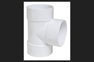 Picture of Nds 4P01 Plastic Trends 4 in. Hub x 4 in. Dia. Hub PVC Straight Tee (EA)