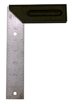 Picture of JOHNSON SC & SONS INC 450 Johnson Level & Tool 450 Try & Mitre Square – Structo-Cast Handle, 8", Silver, 1 Square (EA)