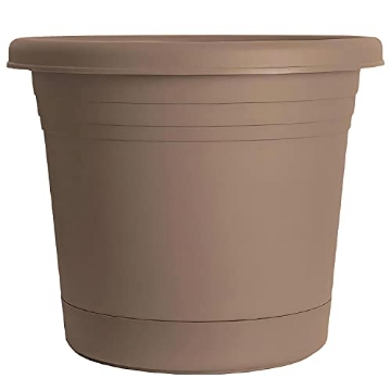 Picture of RUGG MANUFACTURING CORP AR6-CAP Rugg Round Rolled Rim Planter, UV Resistant Polyresin Pot, 6" (Cappuccino) (EA)
