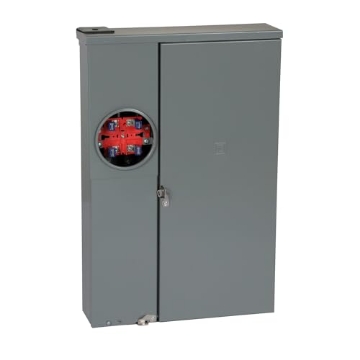 Picture of Square D SC3042M200PS Square D - SC3042M200PS Homeline 200 Amp 30-Space 42-Circuit Outdoor Surface Mount Solar-Ready Combination Meter Socket and Main Breaker Load Center (EA)