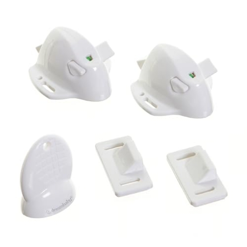 Picture of Dreambaby L856A Dreambaby White Adhesive Mag 2 Locks, 1 Key (L856) (EA)