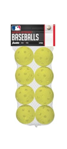 Picture of FRANKLIN 19885A Franklin MLB Plastic Baseballs (8 Count), Yellow, White (EA)