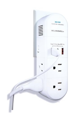 Picture of BELL+HOWELL(R) 1671 Swivel Power with 6 Outlets - 2 USB & 1 C Charging Ports, White (EA)
