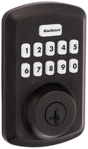 Picture of Kwikset 992500-003 Kwikset 9250TRS-11PS Transitional Powerbolt 2 Electronic SmartCode Deadbolt SmartKey with RCAL Latch and RCS Strike Venetian Bronze Finish (EA)