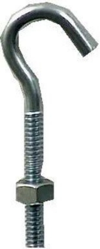 Picture of ACE TRADING - BH 10 02-3462-101 Hampton Small Zinc-Plated Silver Zinc 0.8125 in. L Hook Bolt 165 lb. 1 pk (PK-10-EA)