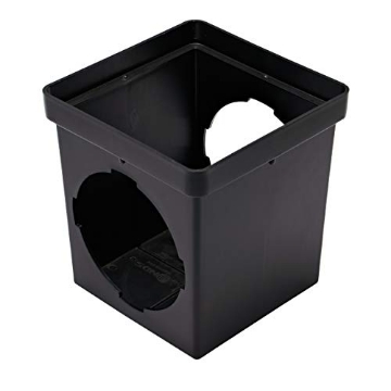 Picture of Nds 900 NDS 900 Square Catch Basin Drain With 2 Openings, Connect to 3-Inch, 4-Inch, 6-Inch & 8-Inch Drain Pipes, Manages Medium - Heavy Water Flows, 9-Inch, Plastic, Black (EA)
