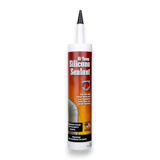Picture of MEECO'S 601B Meeco's Red Devil 601B Black High-Temperature Silicone Sealant for Pellet Stove Flues & Gas Vent Pipes (10.3 fl oz Cartridge) - Ready to Use - Made in The USA (EA)