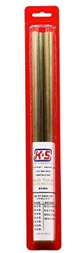 Picture of K&S 3406 K&S Precision Metals Square & Rectangular Brass Tube Assortment 3406-11 Tubes, 12" Length, .014" Wall - DIY, Furniture, Architectural Models, Made in USA. (EA)