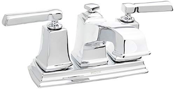 Picture of Moen WS84800 Moen WS84800 Two-Handle Low Arc Bathroom Faucet, Chrome (EA)