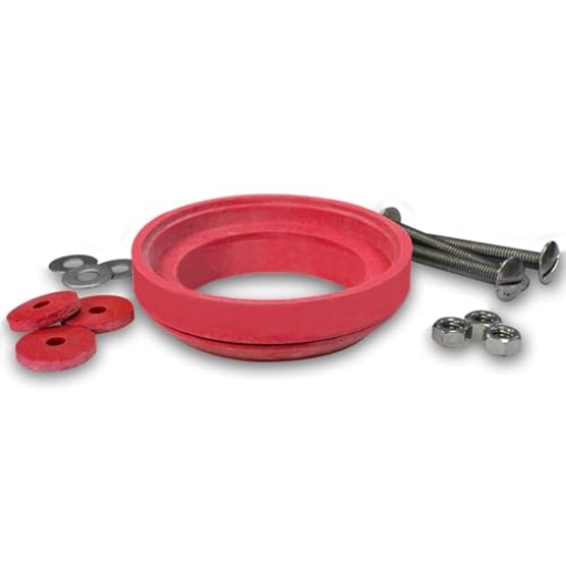 Picture of Korky 481BP Korky 481BP Universal Toilet Tank To Bowl Gasket & Hardware Kit - Fits Most 3-Inch, 2-Piece Toilet Tanks - Made in USA , Red , Large (3") (EA)