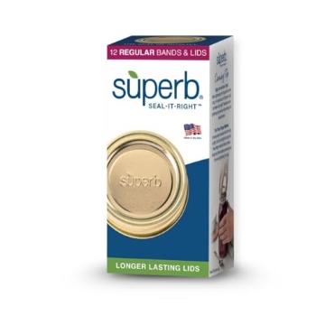 Picture of SUPERB SEALING SOLUTIONS LLC 90305 Superb Regular Mouth Mason Jar Canning Lids with Bands/Jar Rings – Made in the USA (PK-12-EA)