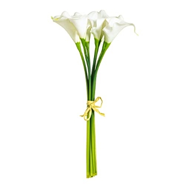 Picture of Vickerman FD170301 Vickerman 14'' Artificial White Calla Lily Bundle - Formal Ivory Calla Lily Flowers - Cala Lilies Artificial - Perfect for Home Decor - Maintenance Free (EA)