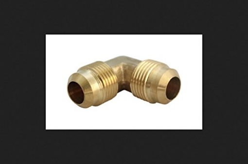 Picture of JMF COMPANY 4506101 90-Degree Flared Elbow Connector - 5/16 Flare X 5/16 Flare, Yellow Brass (PK-10-EA)