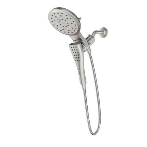 Picture of Moen 220C2EPSRN Moen Verso Rain Showerhead and Handshower Combination with Infiniti Dial and Magnetix Docking, 60" Hose, Spot Resist Brushed Nickel, 220C2EPSRN (EA)