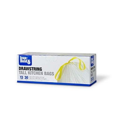 Picture of Iron Hold 1372524 Iron-Hold Tall Kitchen Trash Bag- 13 Gallon, 30 Ct (Pack of 12), Drawstring (PK-12-EA)