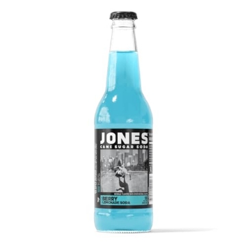 Picture of JONES SODA CO JU-418 One(1) Single Bottle - Jones Soda Co. Berry Lemonade Soda Flavor | 100% Cane Sugar Soda | Craft Soda Pop | Soda Soft Drinks | Glass Bottle Soda (PK-24-EA)