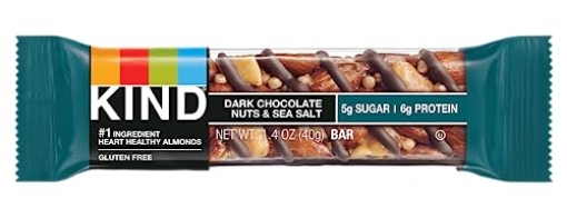 Picture of KIND Healthy Snacks 17851 Kind Dark Chocolate Nuts and Sea Salt bar, 1.4 Ounce (BX-12-EA)