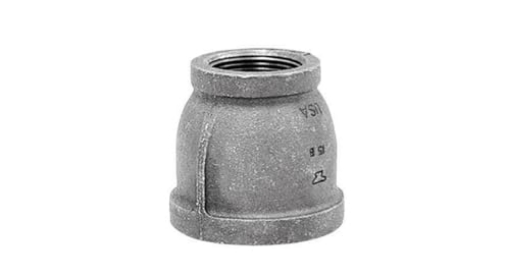 Picture of ANVIL INTERNATIONAL 8700134557 Anvil 8700134557, Malleable Iron Pipe Fitting, Reducer Coupling, 1-1/2" x 1-1/4" NPT Female, Black Finish (EA)