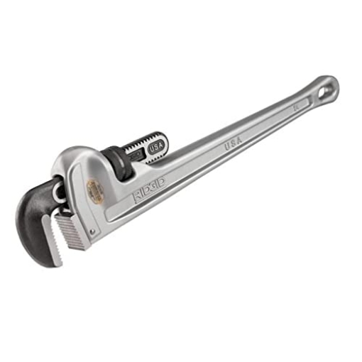 Picture of Ridge Tool Company 31105 RIDGID 31105 Model 824 Aluminum Straight Pipe Wrench, 24-inch Plumbing Wrench, grey (EA)