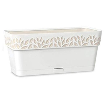 Picture of Marshall Electronics, Inc 9E62ZFZ022 Marshall Pottery 7009012 19.7 x 7.09 in. Deroma Leaf Resin Leaves Balcony Planter44; White (EA)