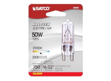 Picture of SATCO PRODUCTS INC S3545 Satco S3545 1/Card 120V 50-Watt T4 G9 Base Light Bulb, Clear (EA)