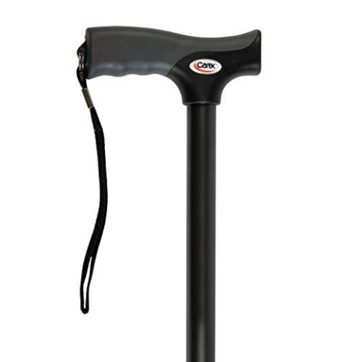 Picture of CAREX HEALTH BRANDS FGA52000 0000 Carex Soft Grip Walking Cane - Height Adjustable Cane with Wrist Strap - Latex Free Soft Cushion Handle, Black Cane, Walking Cane for Women and Walking Cane for Men (EA)