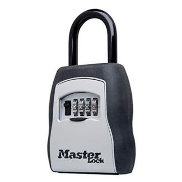 Picture of Mastercool 5400D Master Lock Key Lock Box, Outdoor Lock Box for House Keys, Portable Combination Lockbox Resettable Code, 5400EC, Black (EA)