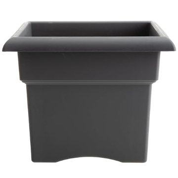 Picture of Bloem, Lcc. VER18908 Bloem Veranda 18" Charcoal Square Deck Box Planter with Optional Knock-Out Drainage Holes (EA)